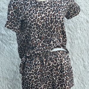 Leopard Print Lounge short Set size medium NWNT
